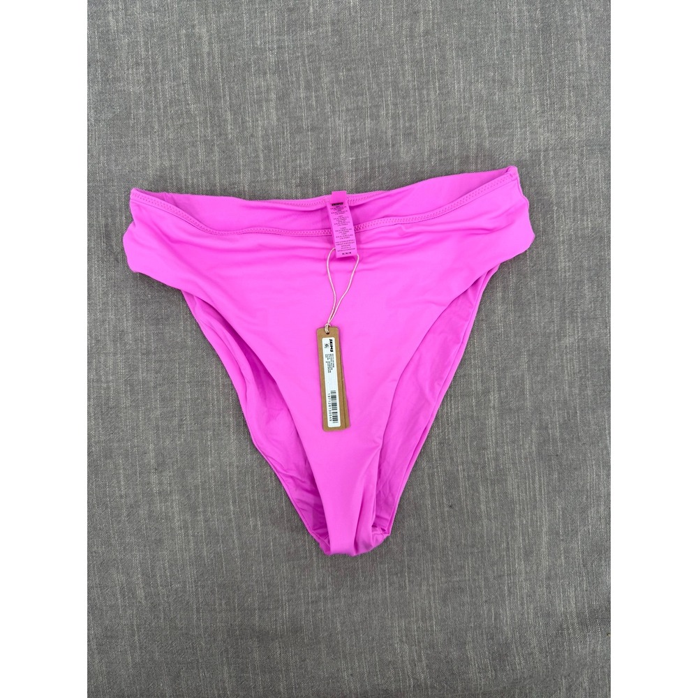 SKIMS Recycled Swim Women's Mid Waist Bikini Bottom Size M Neon Orchid Pink NWT